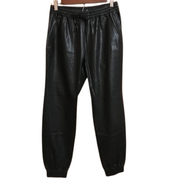 Zara Women's Faux Leather Black Joggers Size Small - Picture 3 of 8